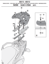 SUPPORT TOP CASE GIVI DL650 V-STROM 2017 À 2024 ET DL1000 V-STROM 2017 À 2019 SUZUKI / SR3112