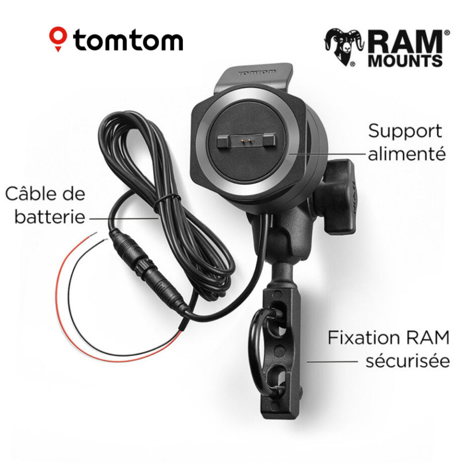 SUPPORT ALIMENTE+CABLE+FIXATION RAM GPS TOMTOM RIDER / 9UGE.001.00