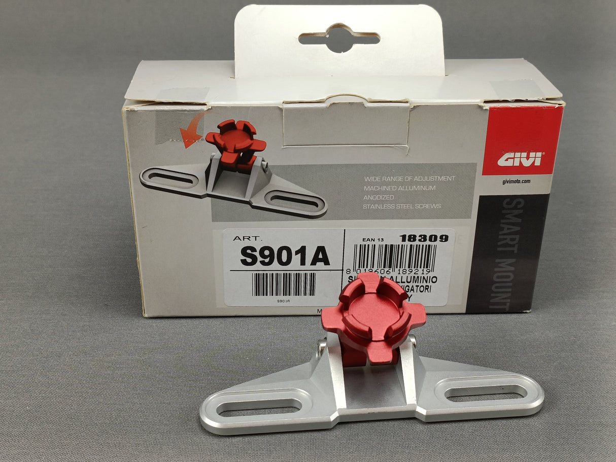 SUPPORT UNIVERSEL GIVI SMART MOUNT ALU POUR SACOCHE TELEPHONE OU GPS POUR MILIEU DE GUIDON / S901A