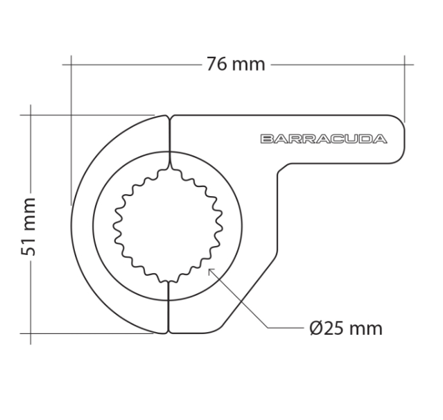 SUPPORTS POUR FEUX ADDITIONNELS EN ALUMINIUM UNIVERSEL POUR TUBE Ø25MM BARRACUDA / RBN9001-BR