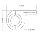 SUPPORTS POUR FEUX ADDITIONNELS EN ALUMINIUM UNIVERSEL POUR TUBE Ø25MM BARRACUDA / RBN9001-BR