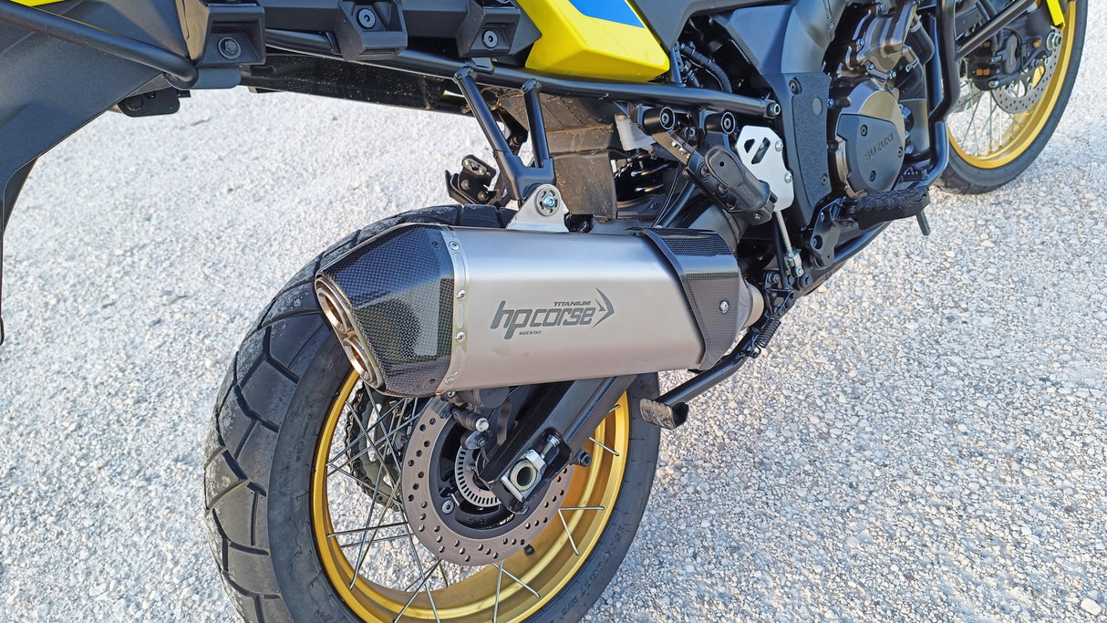 SILENCIEUX HP CORSE SPS CARBON 350 TITANIUM SUZUKI V-STROM1050 2020 À 2025 HOMOLOGUÉ / RHSUSP3501022T-N-AB
