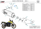 SILENCIEUX SPEED EDGE INOX NOIR HOMOLOGUÉ V-STROM 800DE 2023-2024 V-STROM 800SE ET 800DE RALLY 2024 MIVV / S.061.LRB