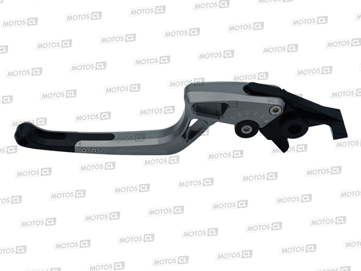 LEVIER DE FREIN SYNTO EVO ABM (BH14) EN ALUMINIUM USINÉ CNC LONG GRIS TITANE RÉGLABLE HOMOLOGUÉ BUELL-KAWASAKI-MZ-SUZUKI-TRIUMPH-YAMAHA / RA100923-H19-V15