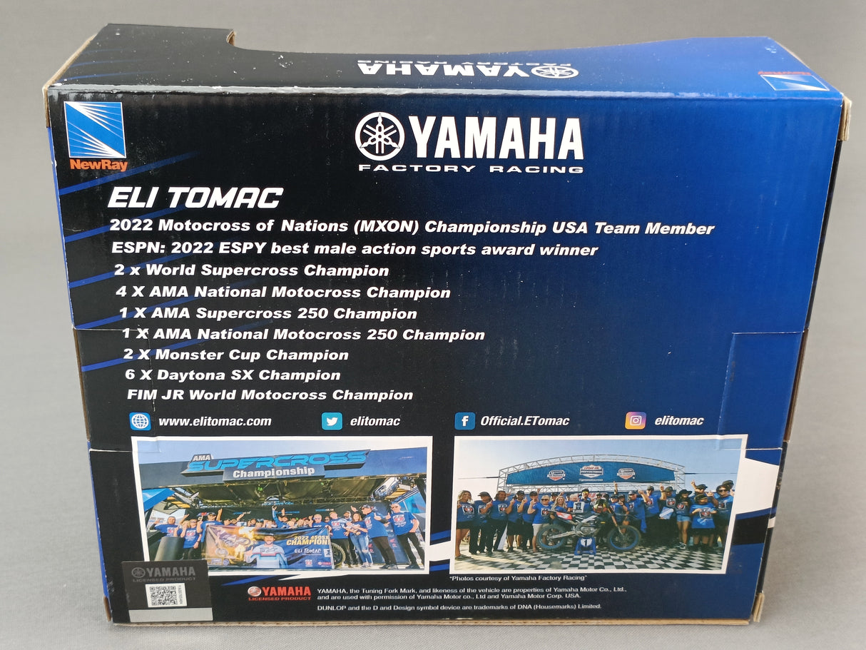 MINIATURE MOTOCROSS YAMAHA STAR RACING TEAM YZF450 N°3 ELI TOMAC 1/12ÈME / RN085-58323