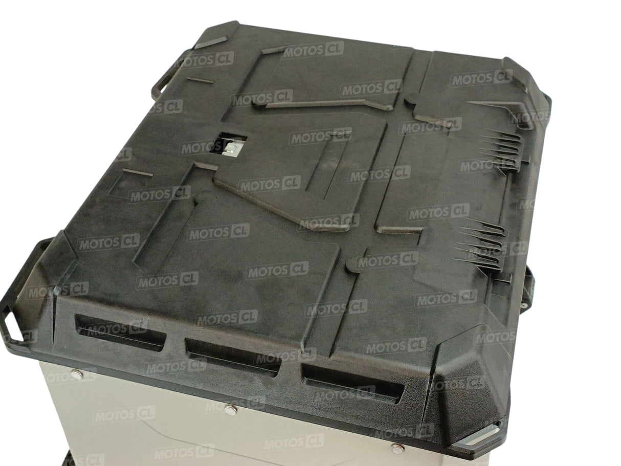 TOP CASE GIVI ALPINA 44 LITRES EN ALUMINIUM NATUREL AVEC SYSTÈME DE FERMETURE CRABLOCK ET PLATINE UNIVERSELLE MONOLOCK / RGALP44A