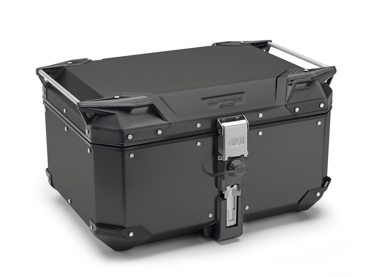 TOP CASE GIVI TREKKER OUTBACK EVO 58 EN ALUMINIUM PEINT EN NOIR SMART SECURITY LOCK MONOKEY/ RGOBKEV58B