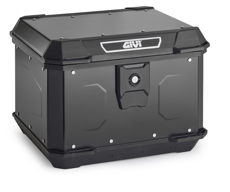 TOP CASE GIVI ALPINA 44 LITRES EN ALUMINIUM PEINT EN NOIR AVEC SYSTÈME DE FERMETURE CRABLOCK ET PLATINE UNIVERSELLE MONOLOCK / RGALP44B