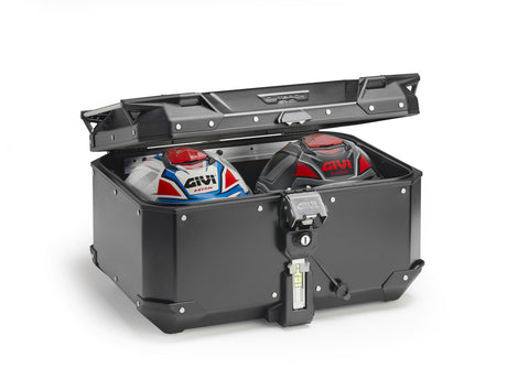 TOP CASE GIVI TREKKER OUTBACK EVO 58 EN ALUMINIUM PEINT EN NOIR SMART SECURITY LOCK MONOKEY/ RGOBKEV58B