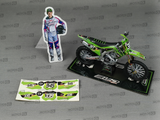 MINIATURE MOTOCROSS KAWASAKI KXF 250 BUB RACING N°317 MATHIS VALIN 1/12ÈME / RN085-58143SS