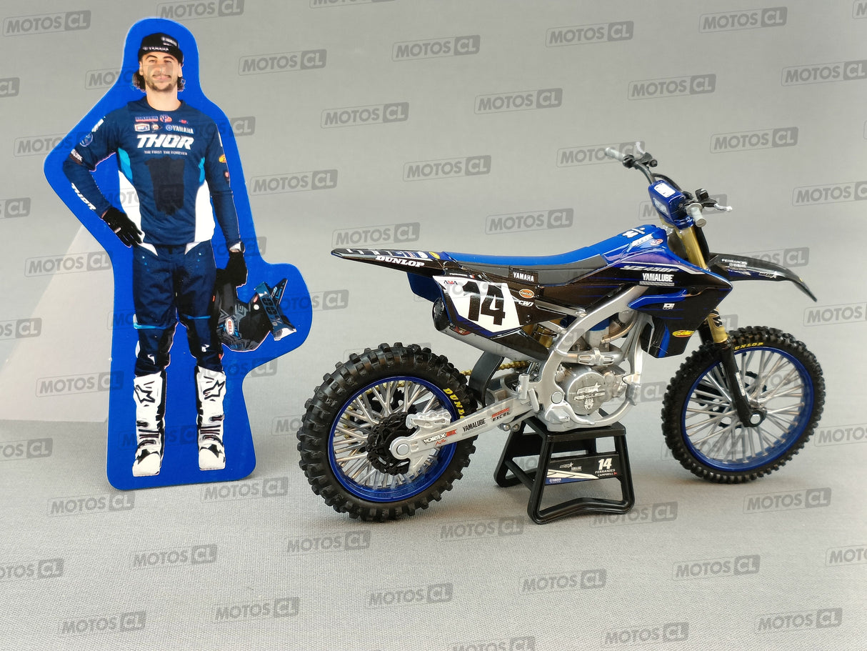 MINIATURE MOTOCROSS YAMAHA STAR RACING TEAM YZF450 N°14 DYLAN FERRANDIS 1/12ÈME / RN085-58333